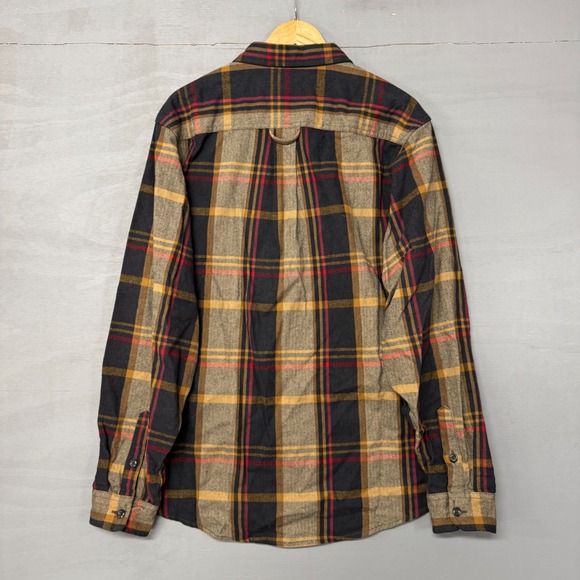 Orvis Men's Plaid Flannel Shirt Jacket  Shacket Long Sleeve Button Up XL Tan - Picture 3 of 6